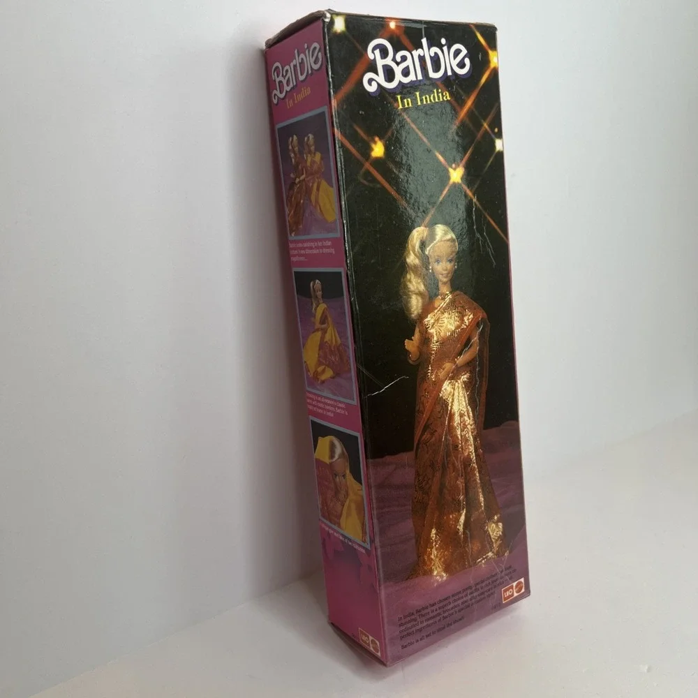 1993 Barbie in India #9910 Brunette Yellow Sari LEO Mattel NIB Vintage